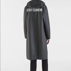 Black Stutterheim Stockholm Long Print Rain Coat